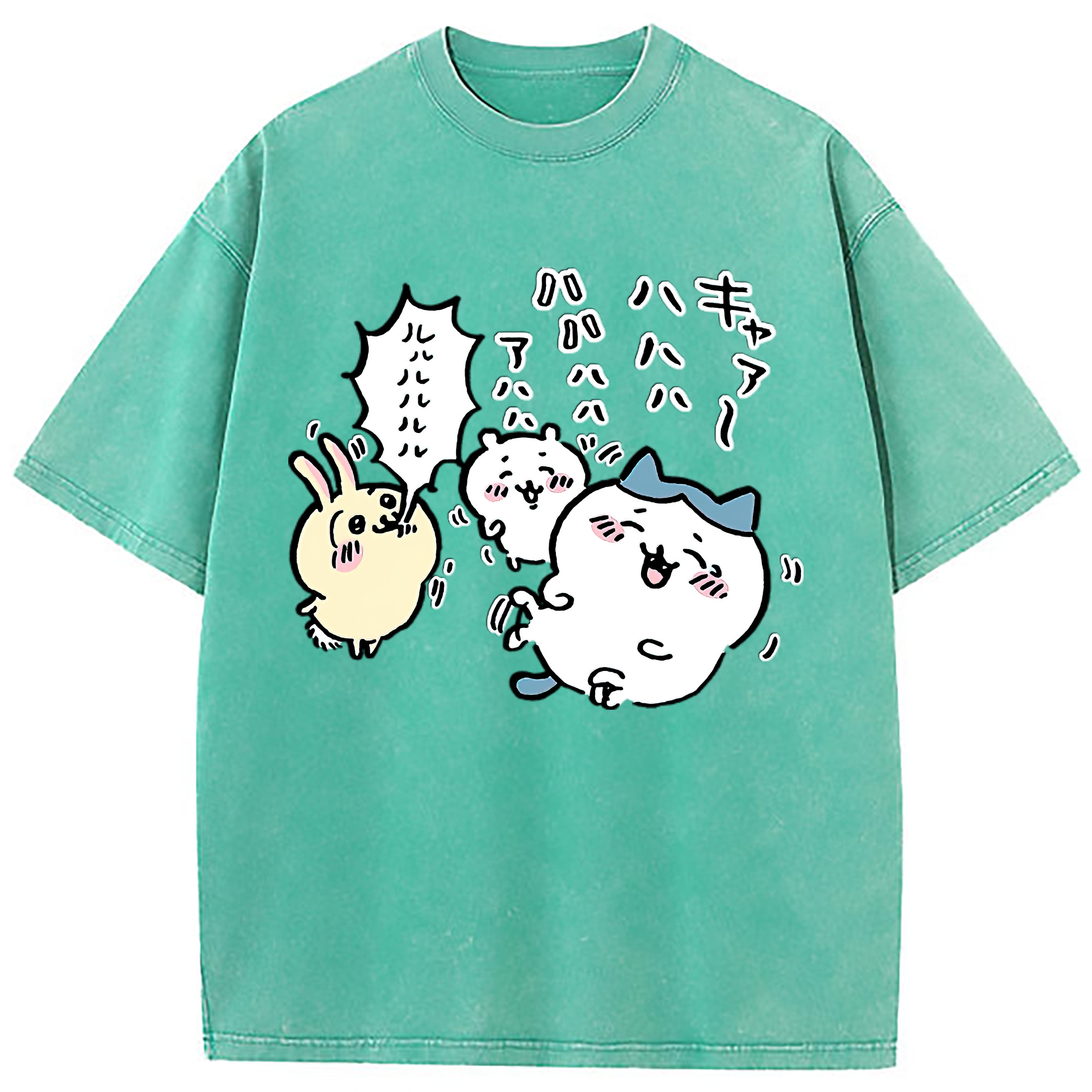 （画像用） ちいかわ うさぎ Chii-kawa usagi 綿100% ヴィンテージ風 半袖Tシャツ（フロントプリント）
